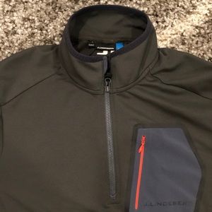 J. Lindeberg Jacket Golf Long Sleeve 1/4 Zipper Black Size Large